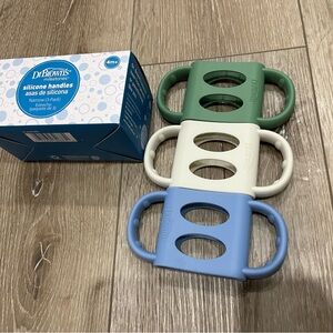 Dr. Brown's Silicone Handles Set - Green, Cream & Blue